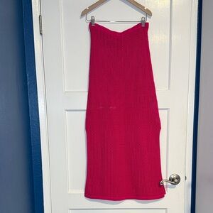 Chic Fuchsia Knit Pencil Skirt